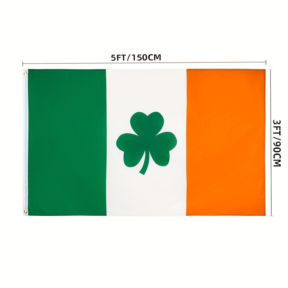 0*150cm 3x5fts Ireland Irish Shamrock Flag - ATSProducts
