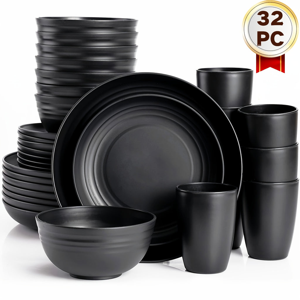 16/32pc Wheat Straw Dinnerware Set - ATSProducts