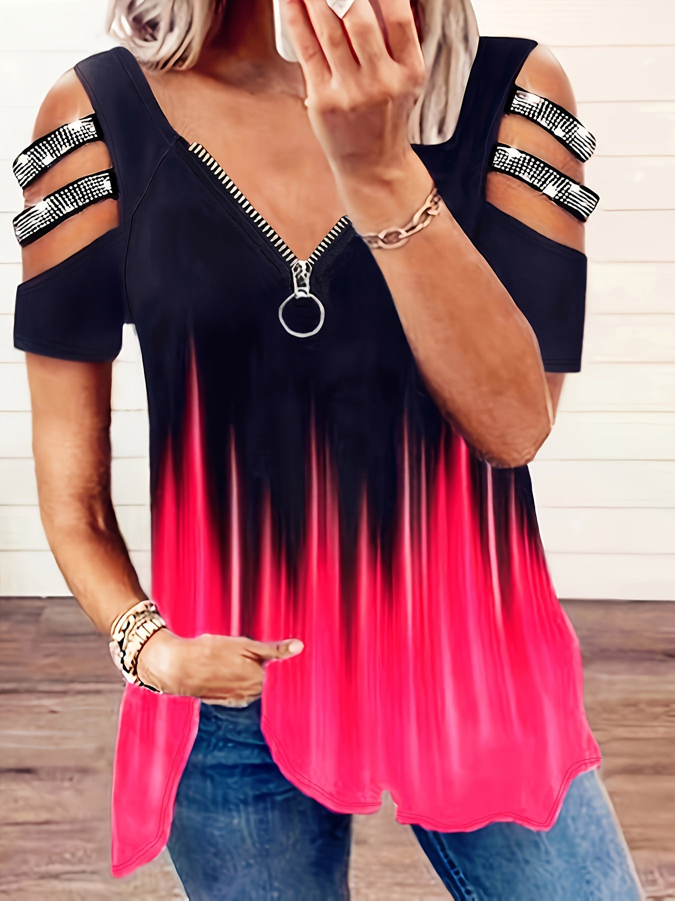 V-Neck Half-Zip Shirt - ATSProducts