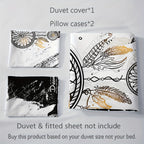 3pcs Soft Comfortable Duvet Cover Set Black And White Dreamcatcher - ATSProducts