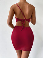 Backless One Shoulder Bodycon Dress - ATSProducts