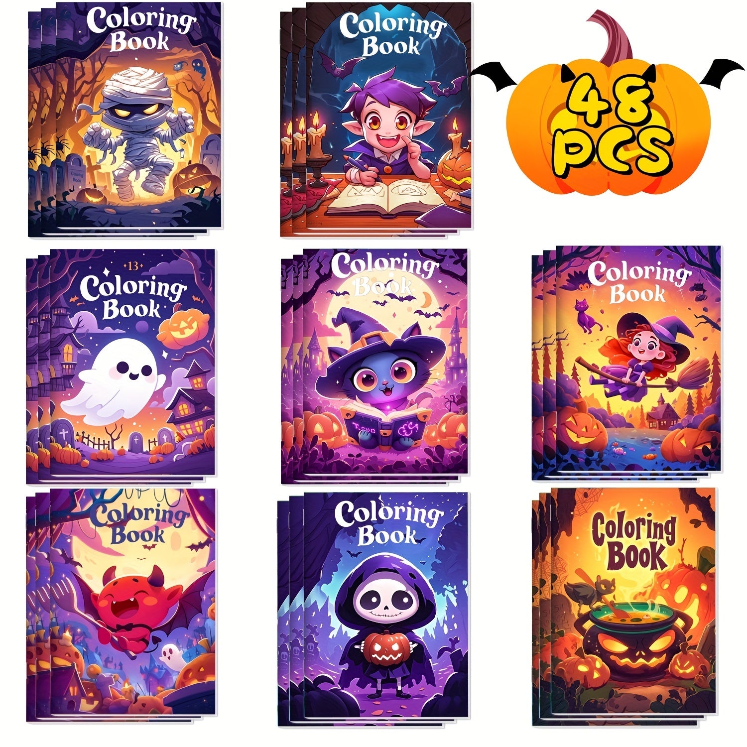 48 Pack Halloween Coloring Books - ATSProducts