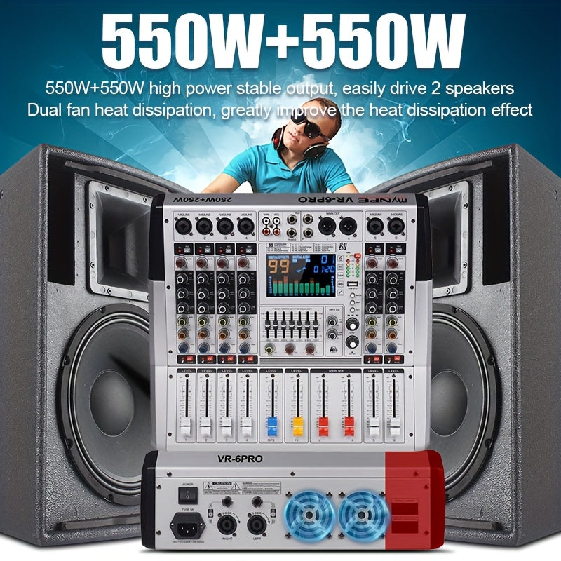 YamnWeo VR-6 550W High-Power Stereo Mixer - ATSProducts