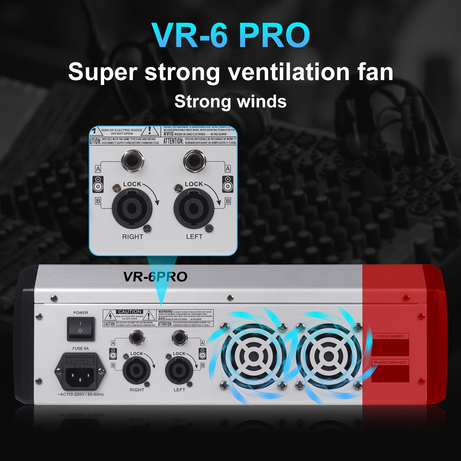 YamnWeo VR-6 550W High-Power Stereo Mixer - ATSProducts