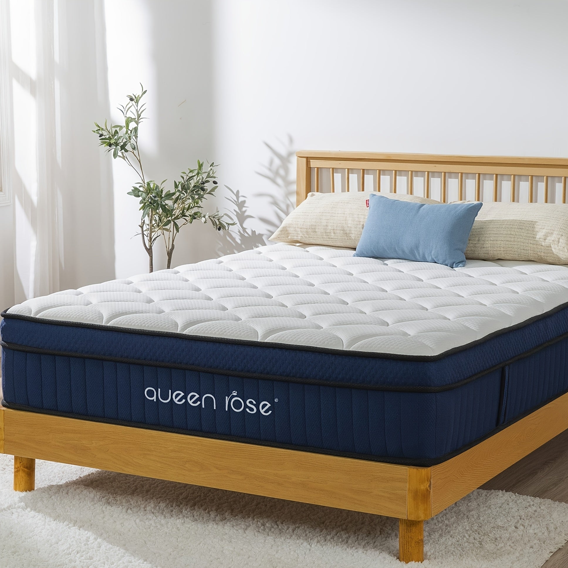 QUEEN ROSE 12 Inch Hybrid Mattress in a Box with Gel Memory Foam - ATSProducts