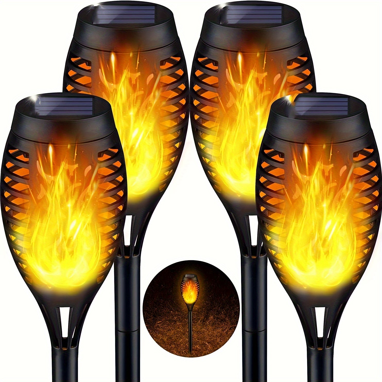 4pcs 12LED Solar Flame Lights - ATSProducts