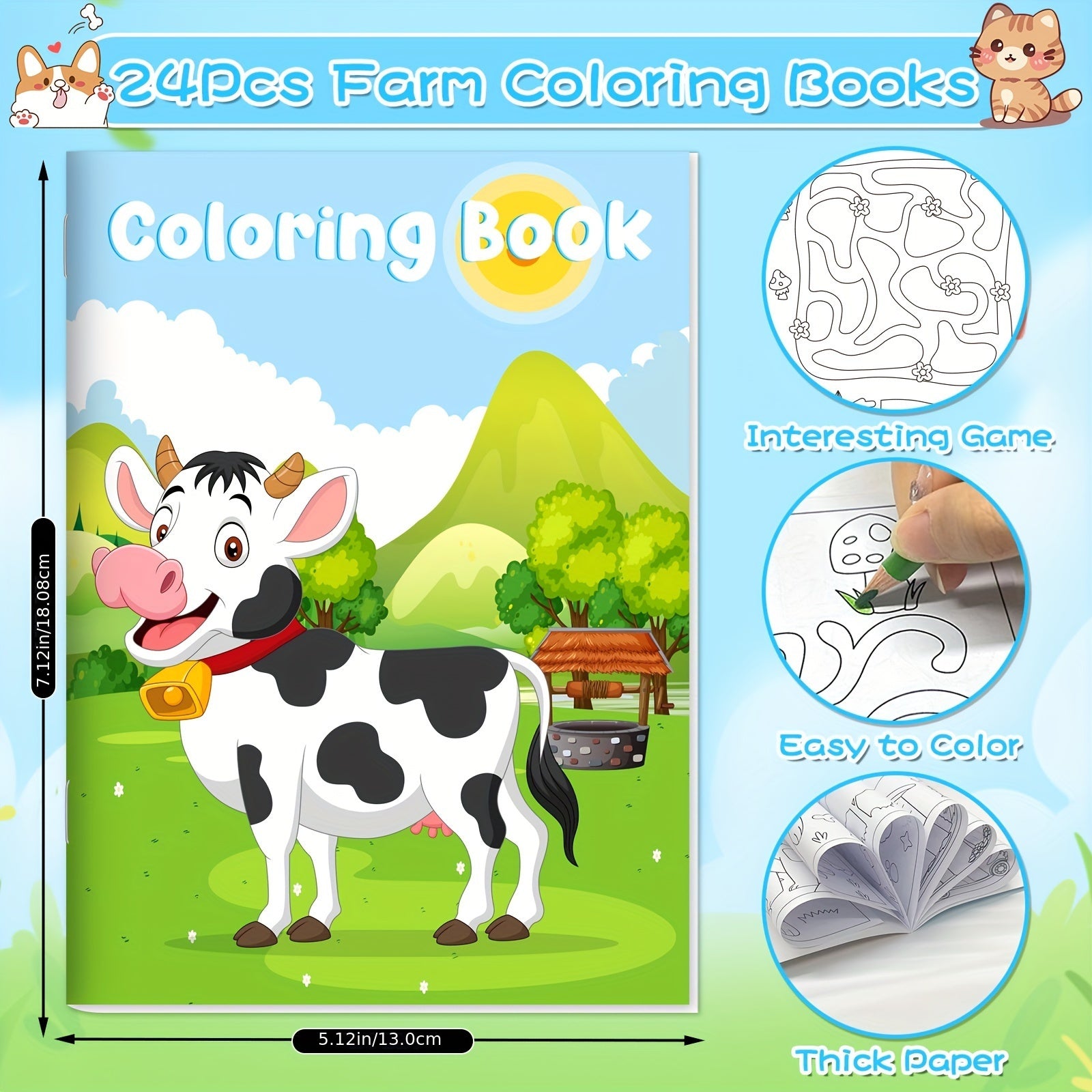 24pcs Mini Farm Animals Coloring Books - ATSProducts