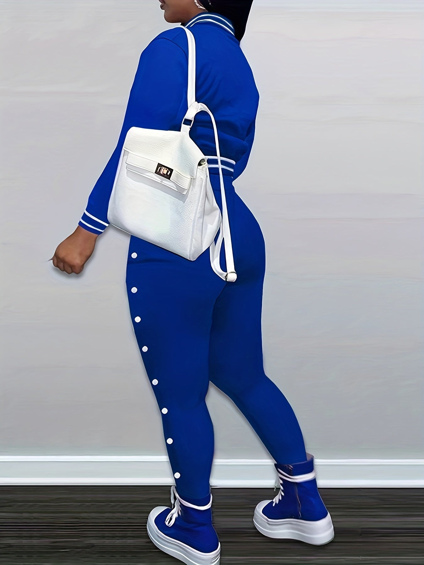 Jacket and Pants Set With Letter "B" Patches - ATSProducts