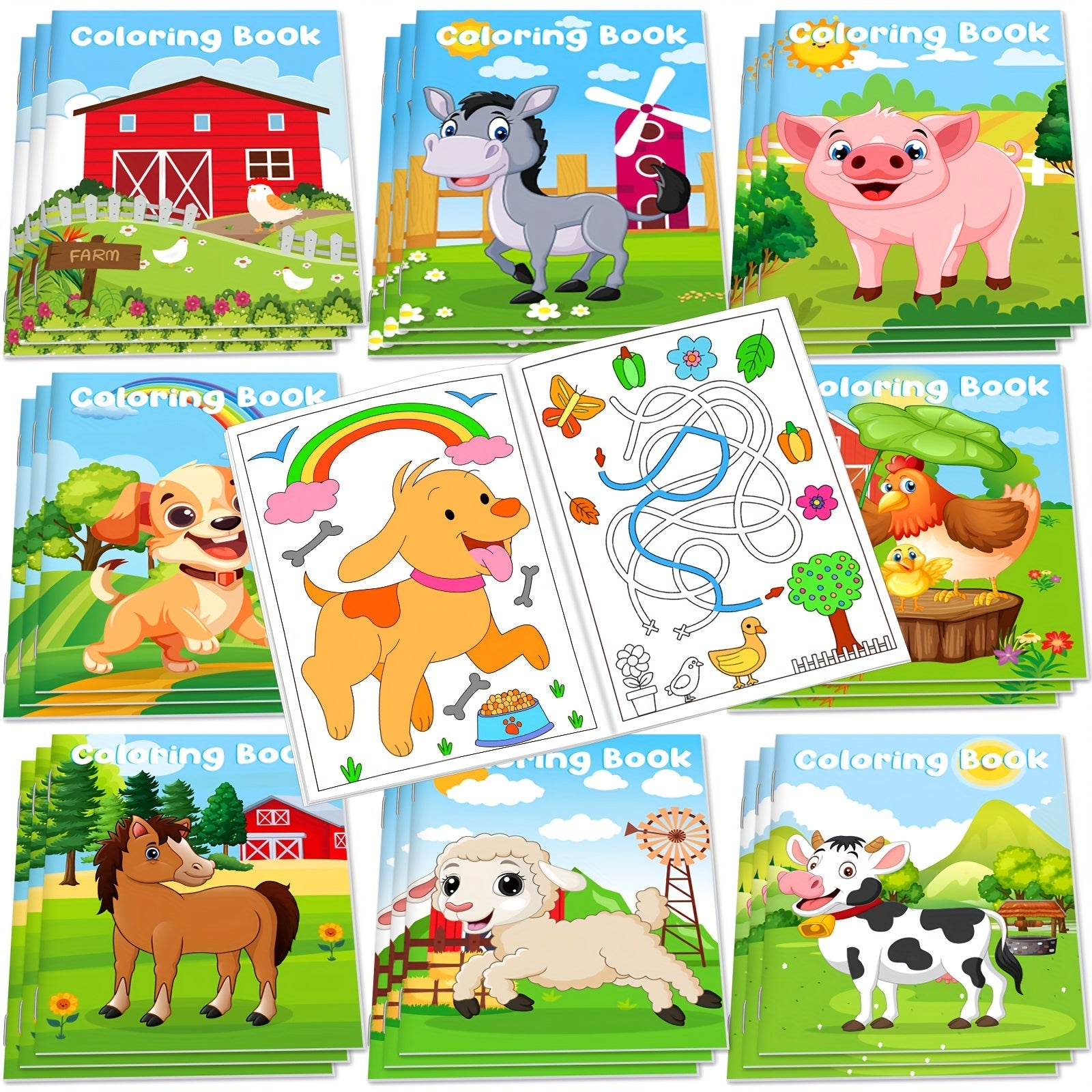 24pcs Mini Farm Animals Coloring Books - ATSProducts