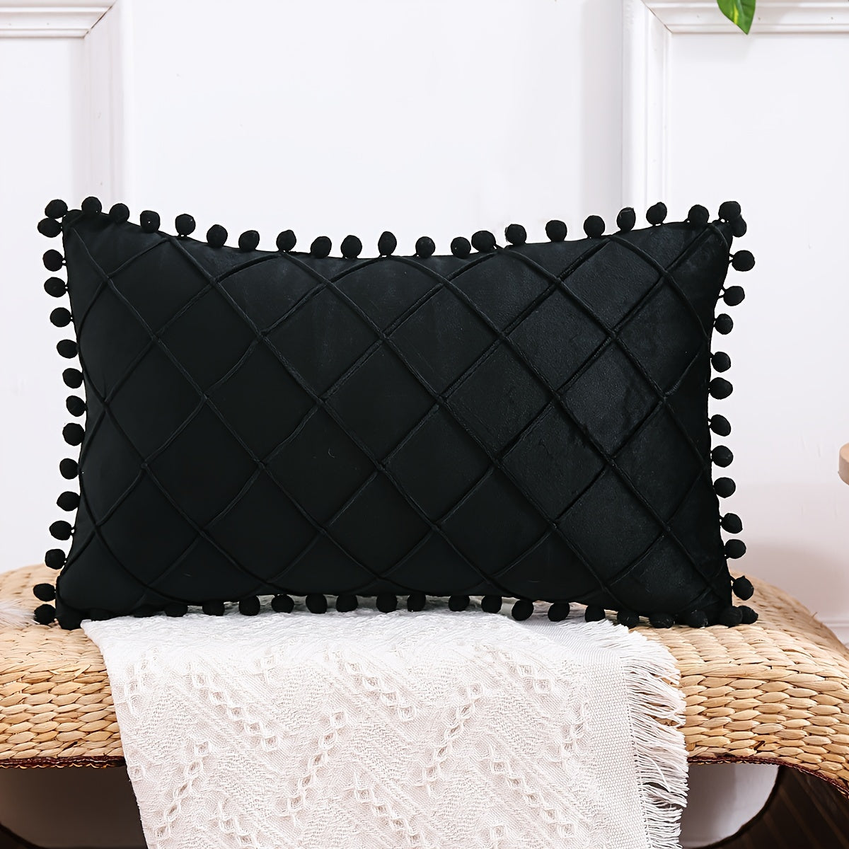 1pc Pom-Pom Decorative Throw Pillow Cover - ATSProducts