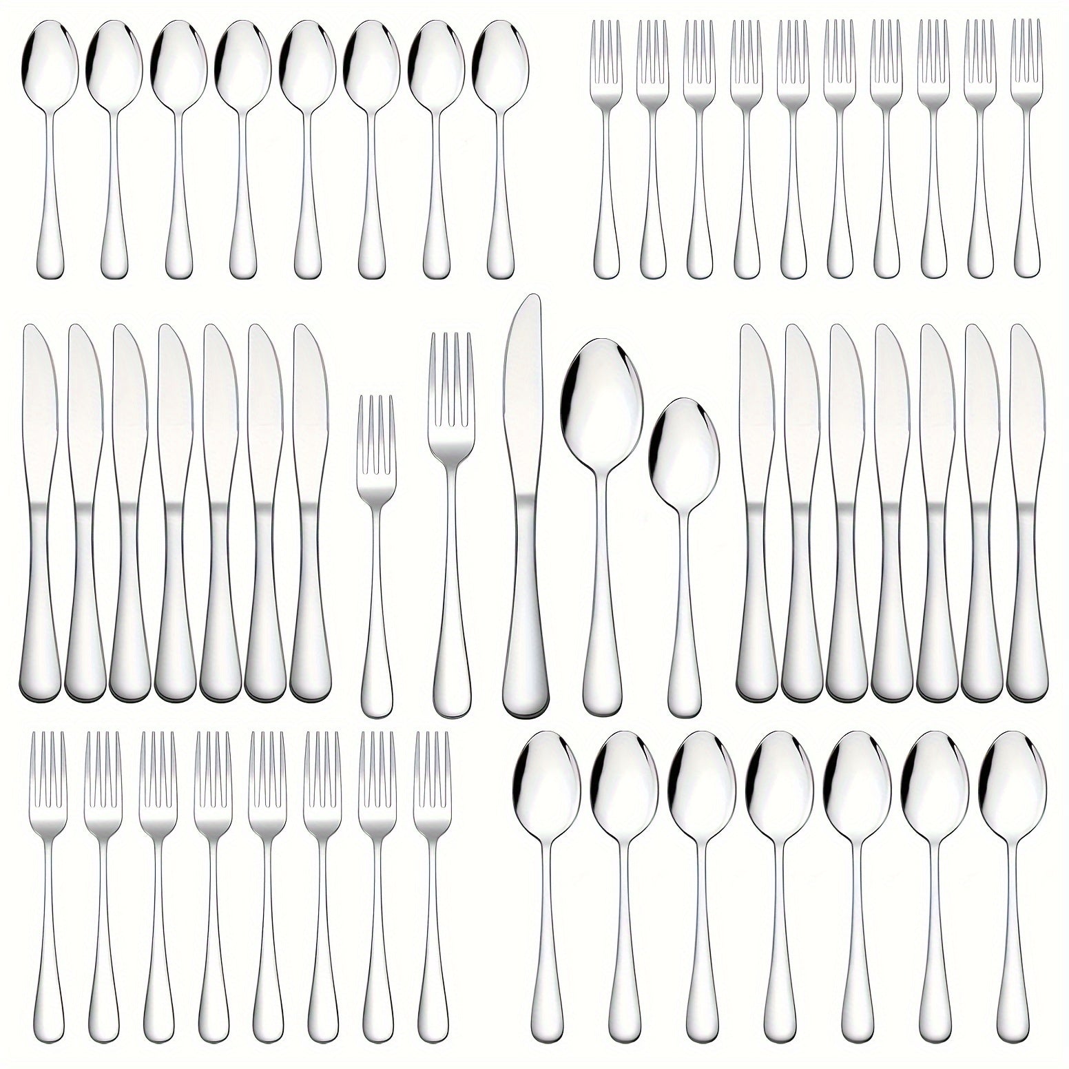 60Pc Stainless Steel Flatware Set - ATSProducts