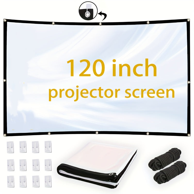 Portable Foldable Projection Screen Wrinkle-Resistant Lightweight & Durable, 16:9 Widescreen HD Clarity - ATSProducts