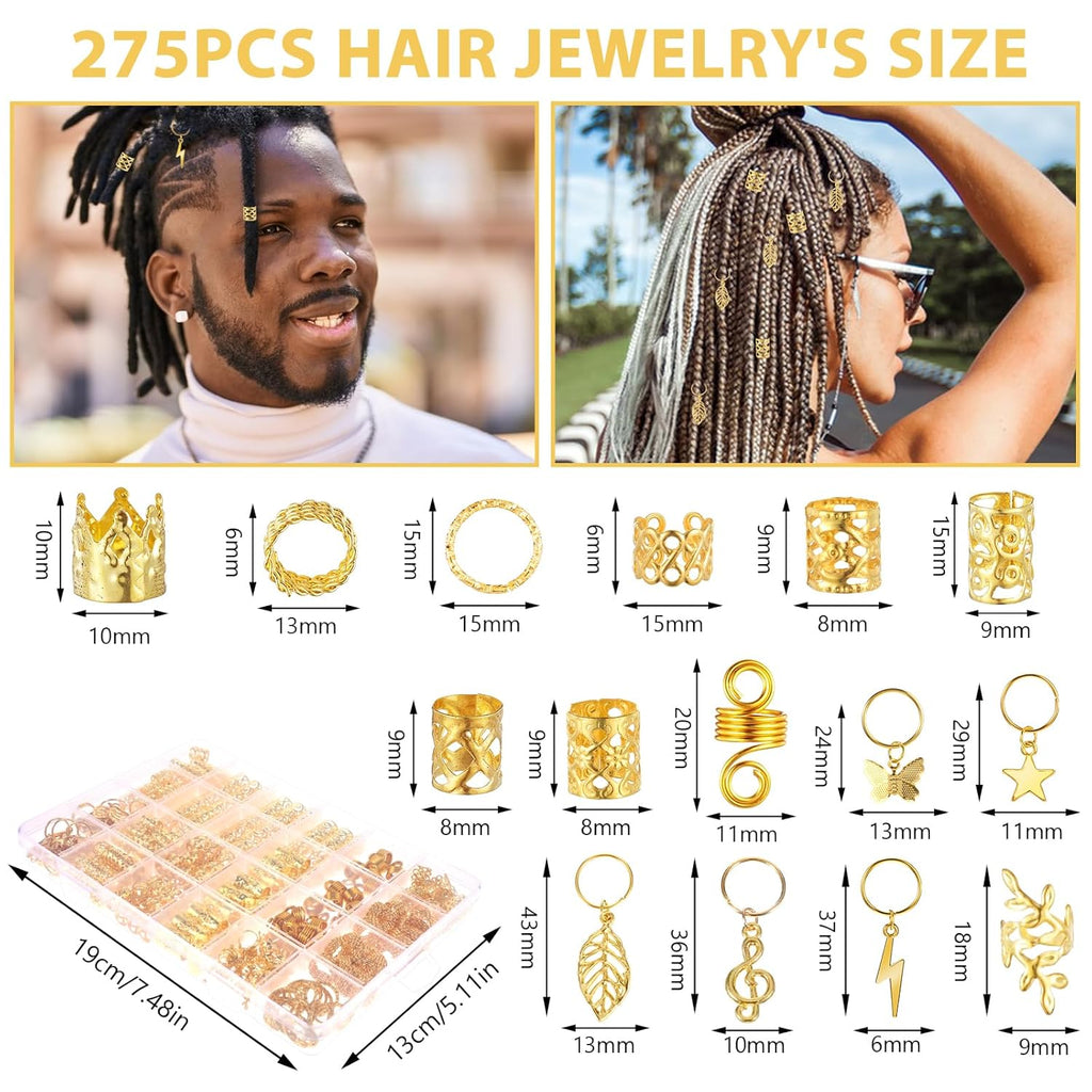 275 Pcs Golden Hair Jewelry - ATSProducts