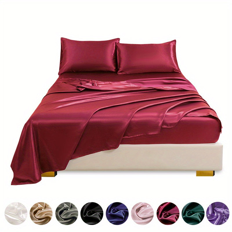 4pc Satin Bed Sheet Set - ATSProducts