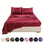 4pc Satin Bed Sheet Set - ATSProducts