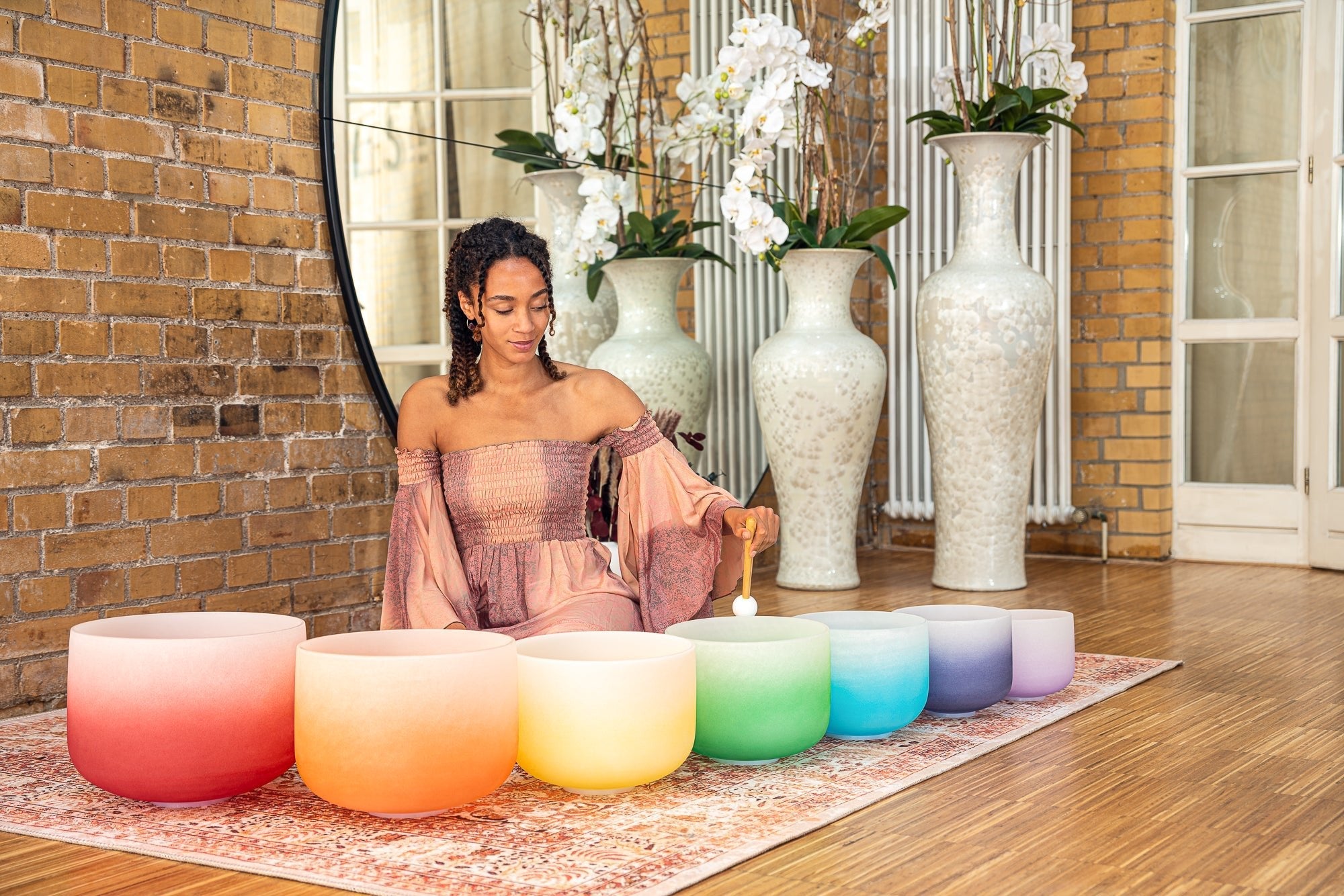 7 Chakra Color Quartz Crystal Singing Bowls Set (8"-14") - ATSProducts