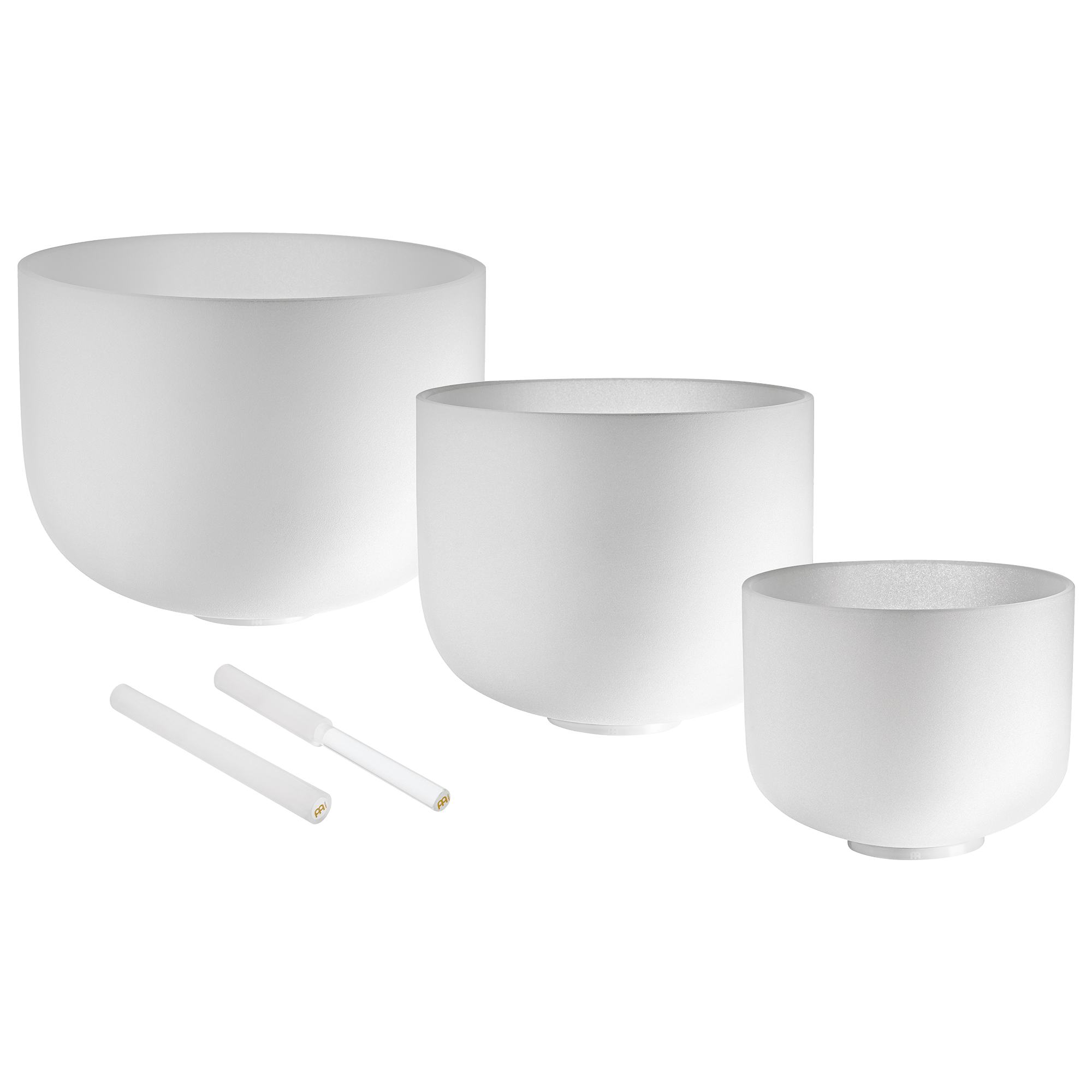 432 Hz Crystal Singing Bowls 8” F4, 10” D4, 12” C4 - Pure Harmony Set - ATSProducts