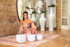 432 Hz Crystal Singing Bowls 8” F4, 10” D4, 12” C4 - Pure Harmony Set - ATSProducts