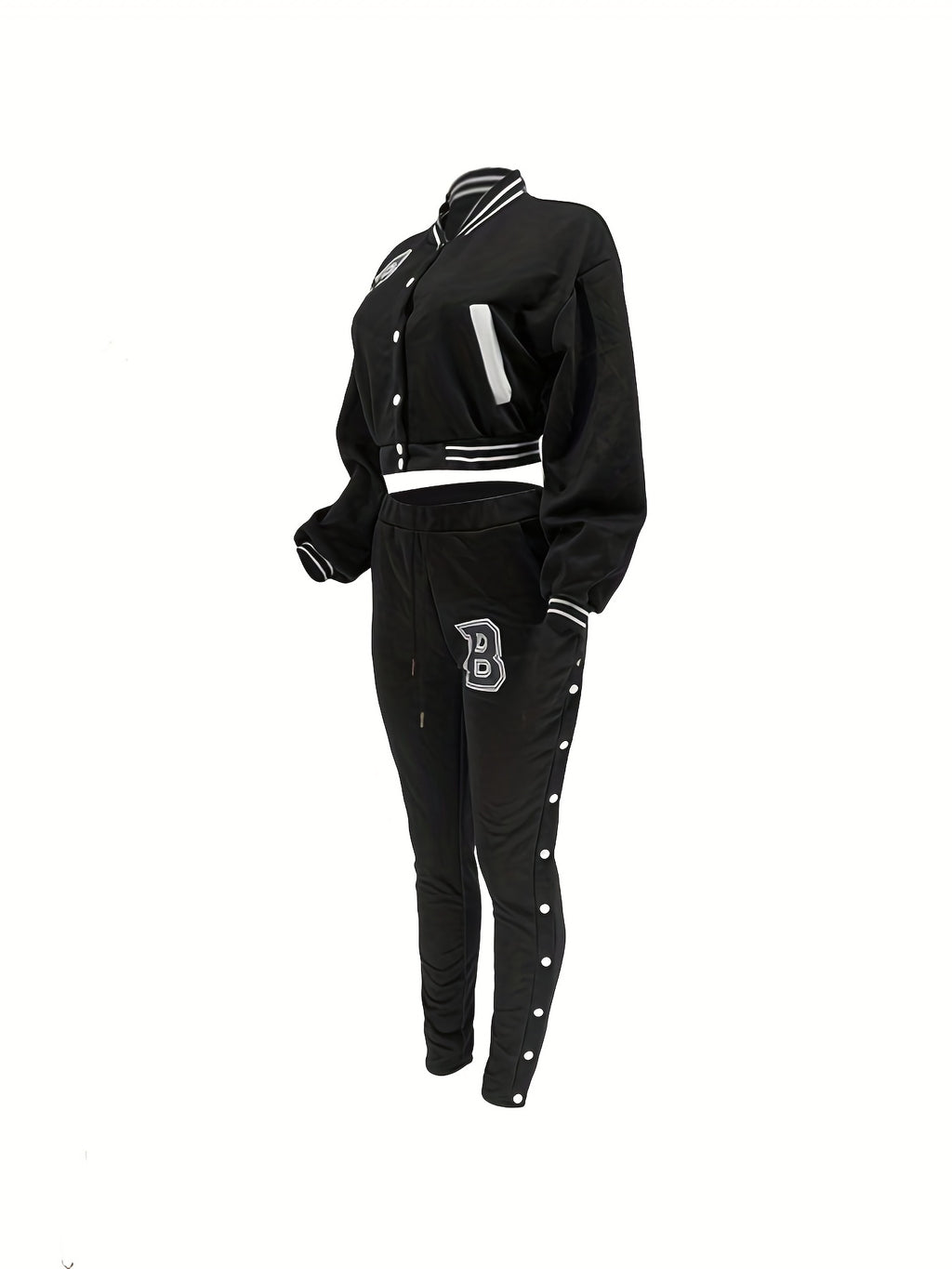Jacket and Pants Set With Letter "B" Patches - ATSProducts