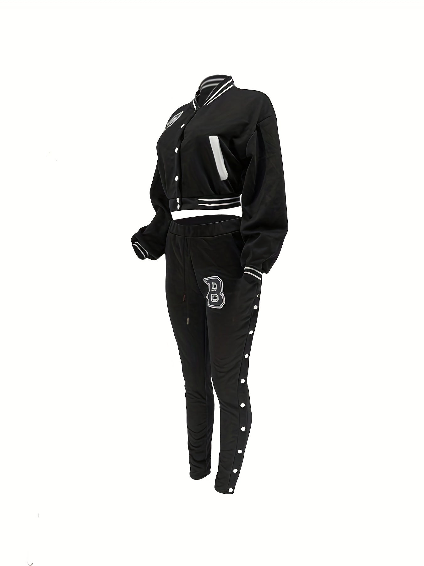 Jacket and Pants Set With Letter "B" Patches - ATSProducts