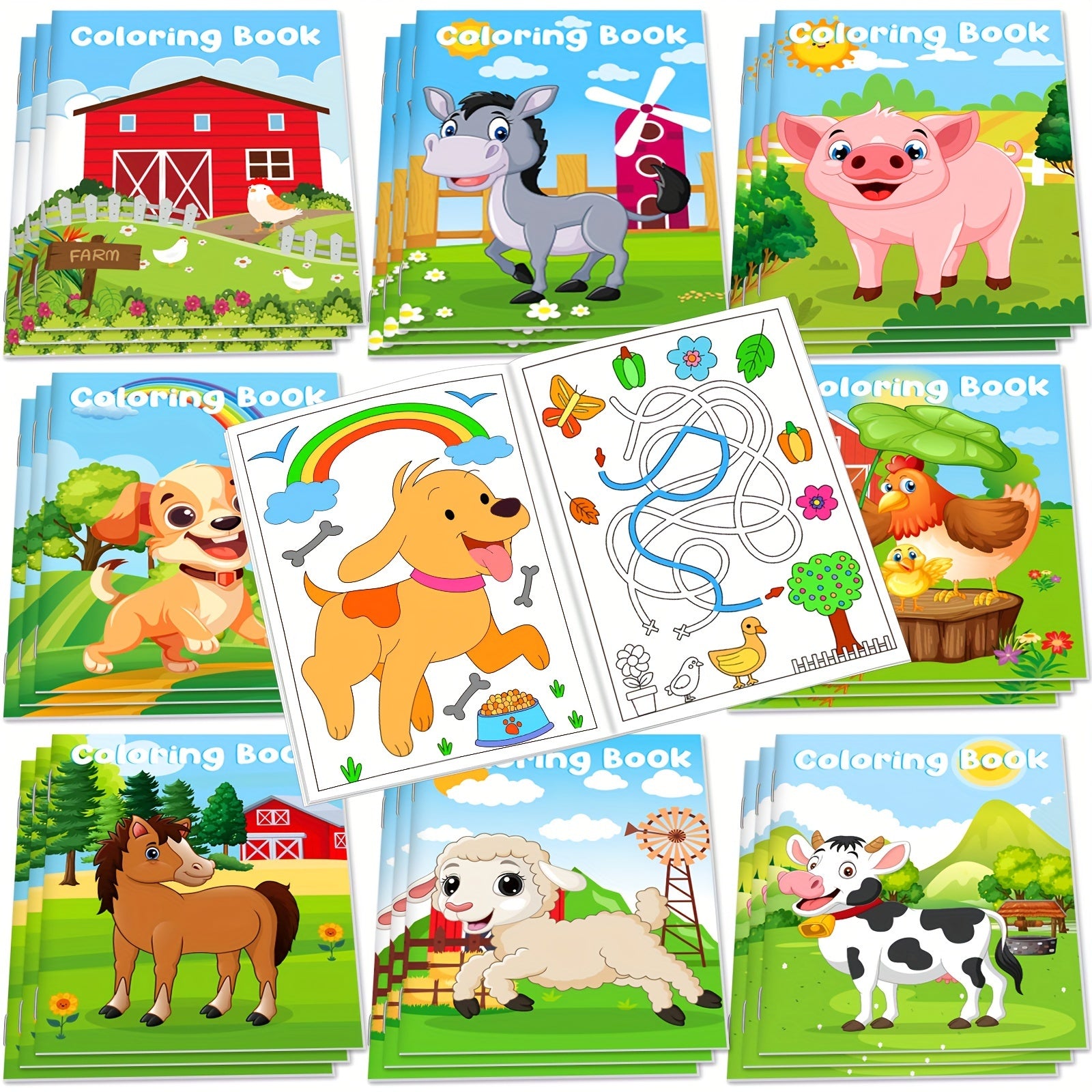 24pcs Mini Farm Animals Coloring Books - ATSProducts