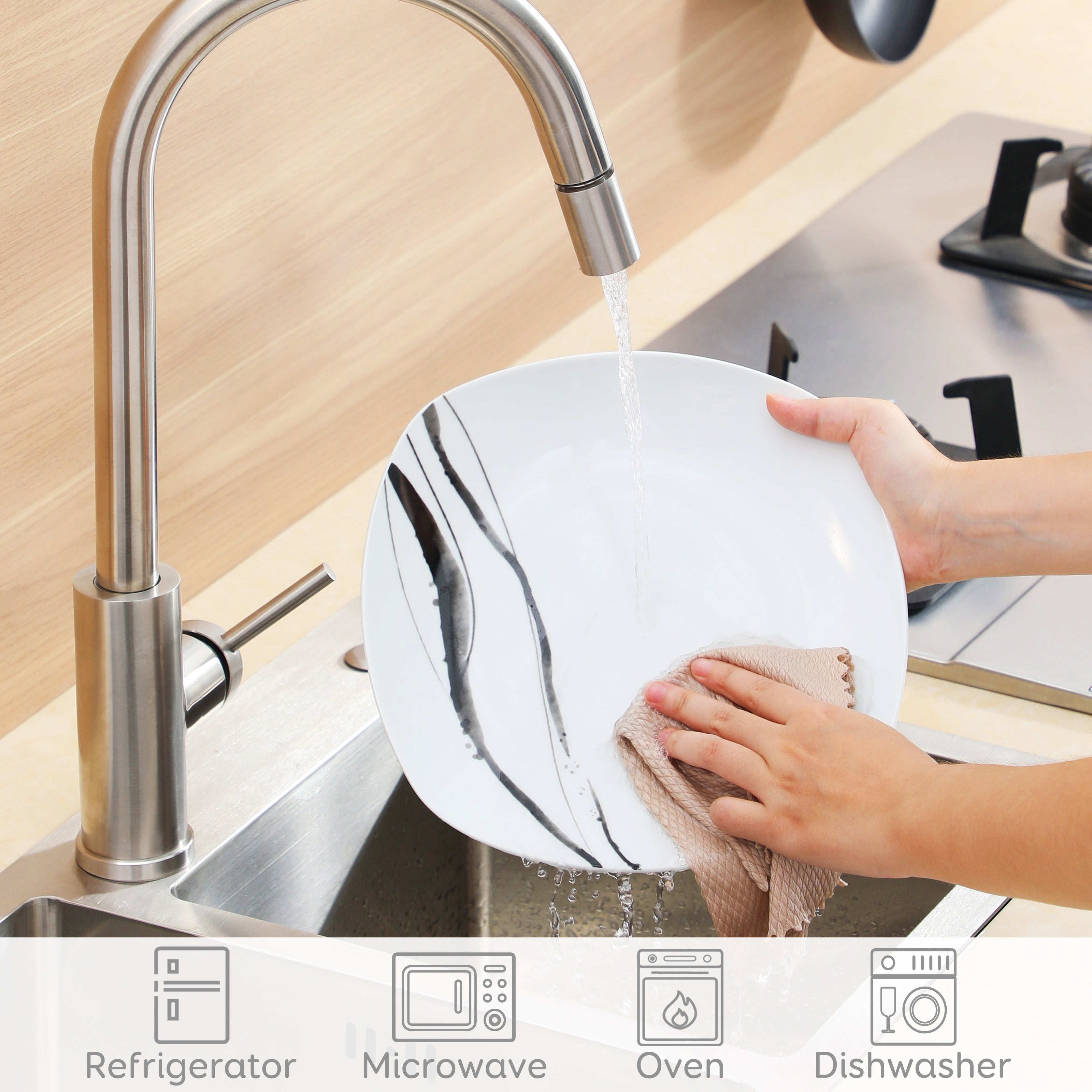 Veweet 18Pc Porcelain Dinnerware Set - ATSProducts