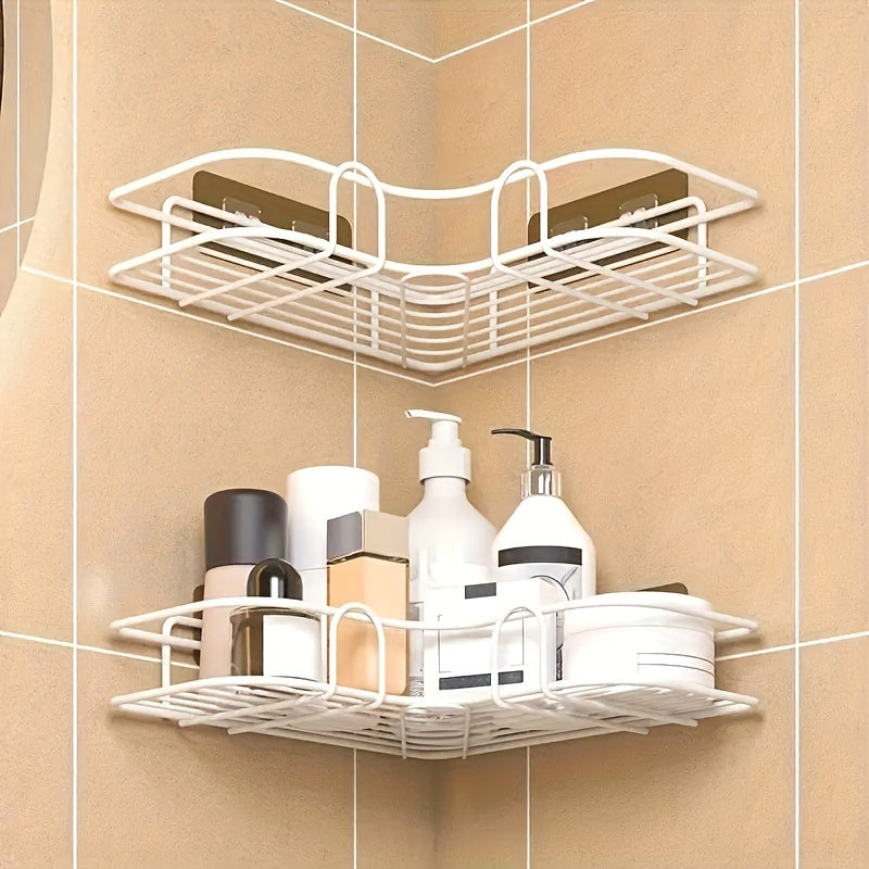1pc Cast Iron Corner Shower Shelf - No-Drill - ATSProducts