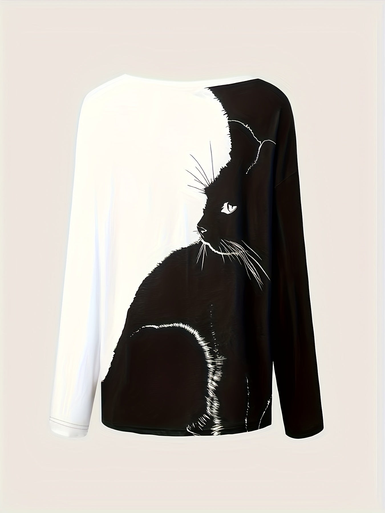 Cat Print V-Neck Shirt - ATSProducts