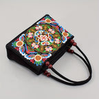 Embroidered Handbag, Double Zipper - ATSProducts