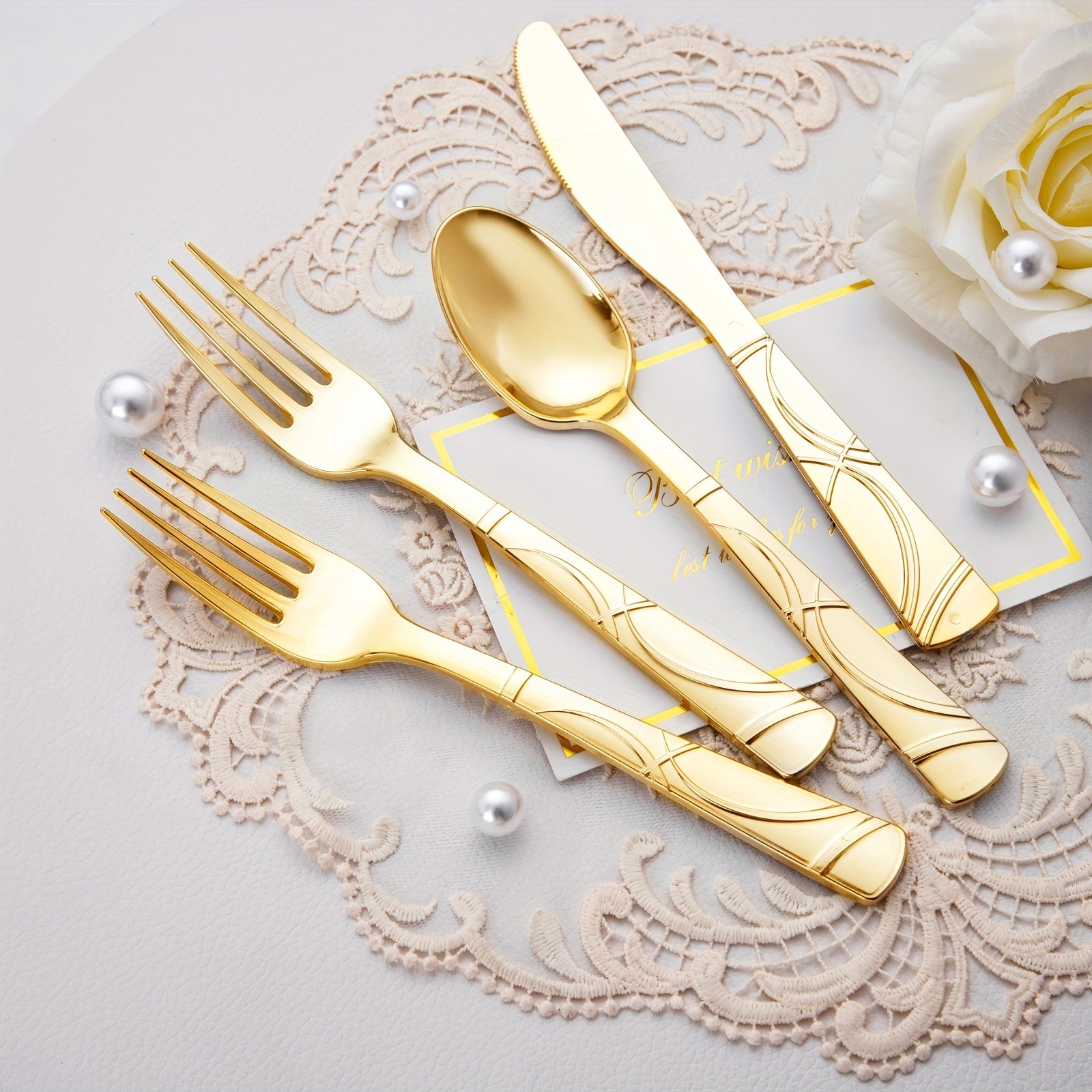 75 Pcs Golden Cutlery Set - ATSProducts