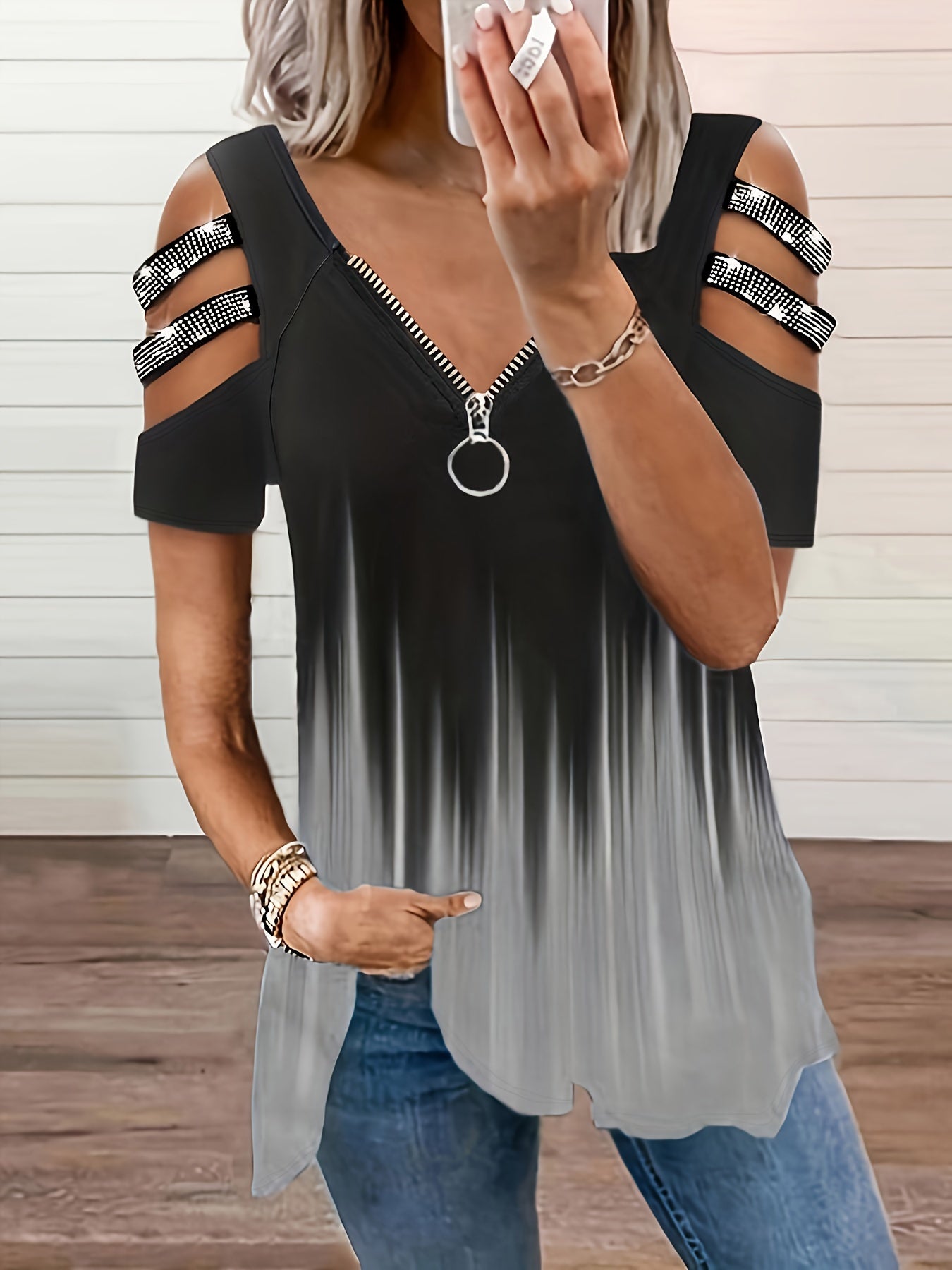 V-Neck Half-Zip Shirt - ATSProducts