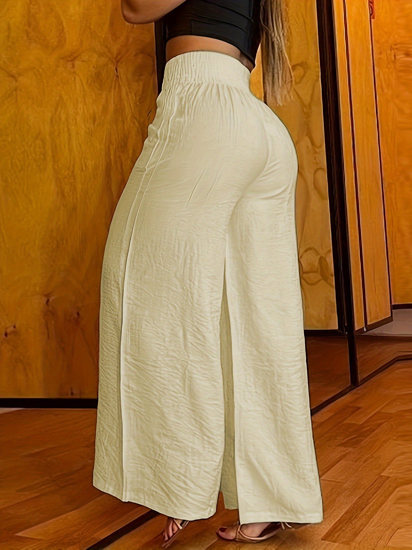 Casual Wide Leg High Waist Pants - ATSProducts