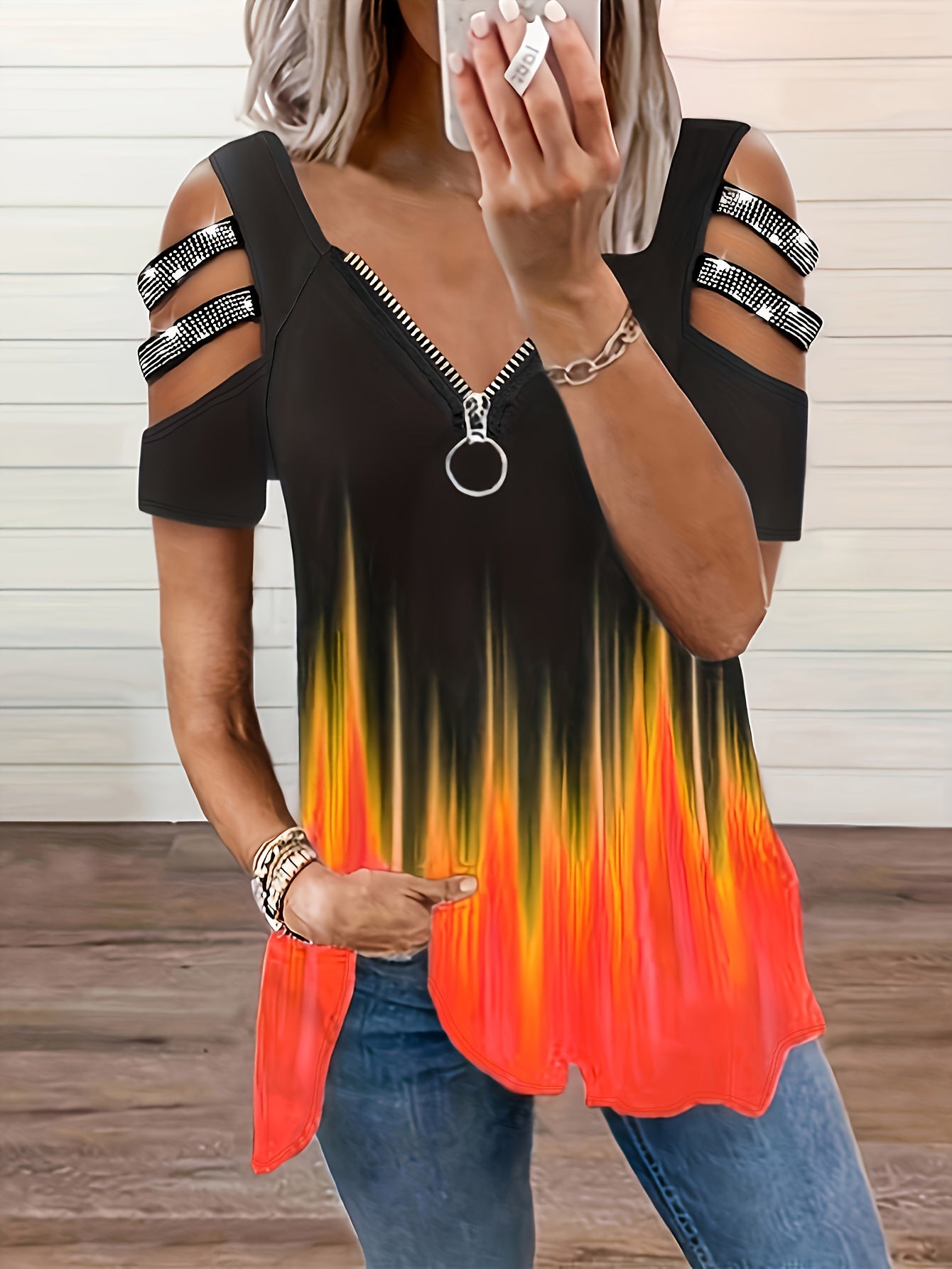 V-Neck Half-Zip Shirt - ATSProducts