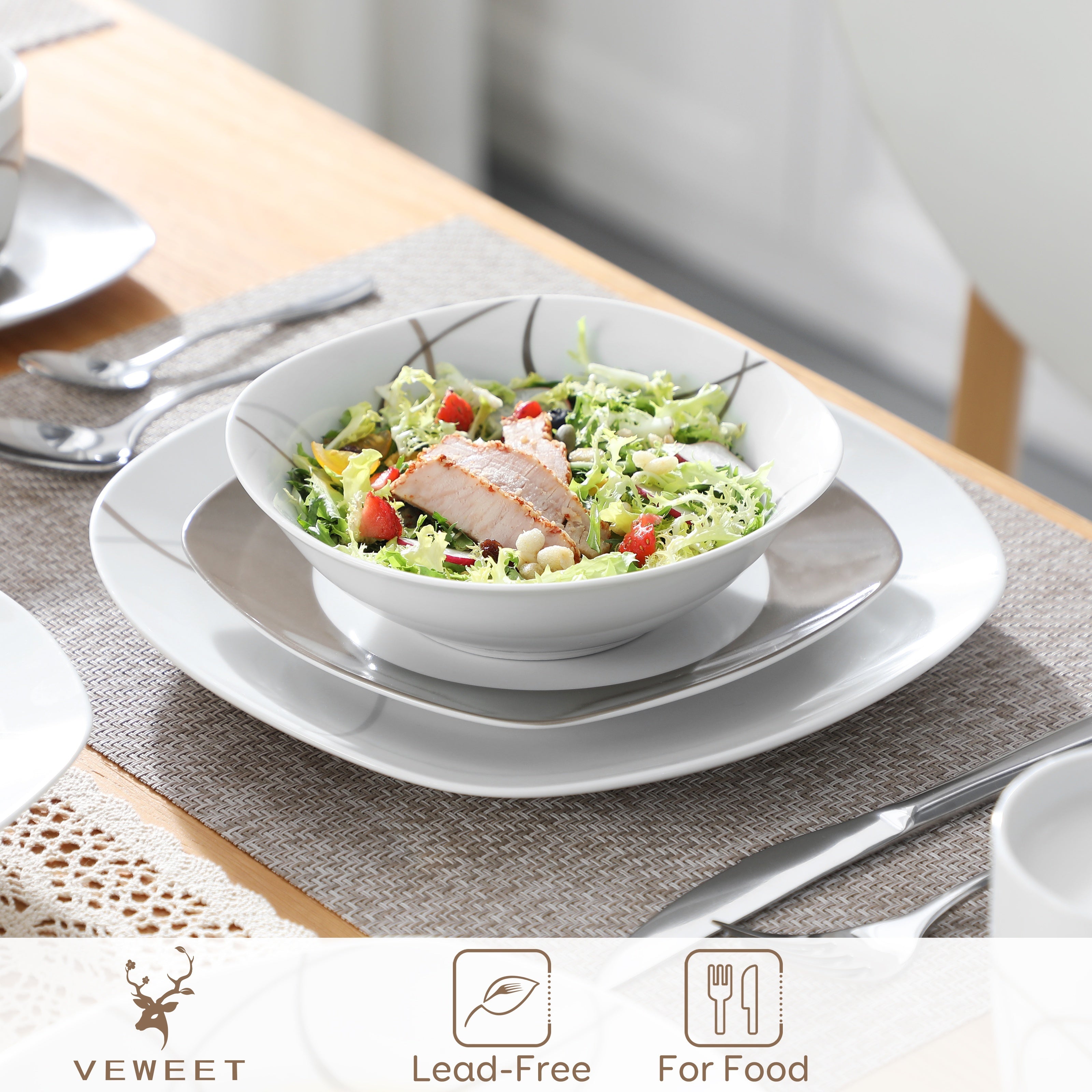 Veweet 50-Piece Dinnerware Set - ATSProducts