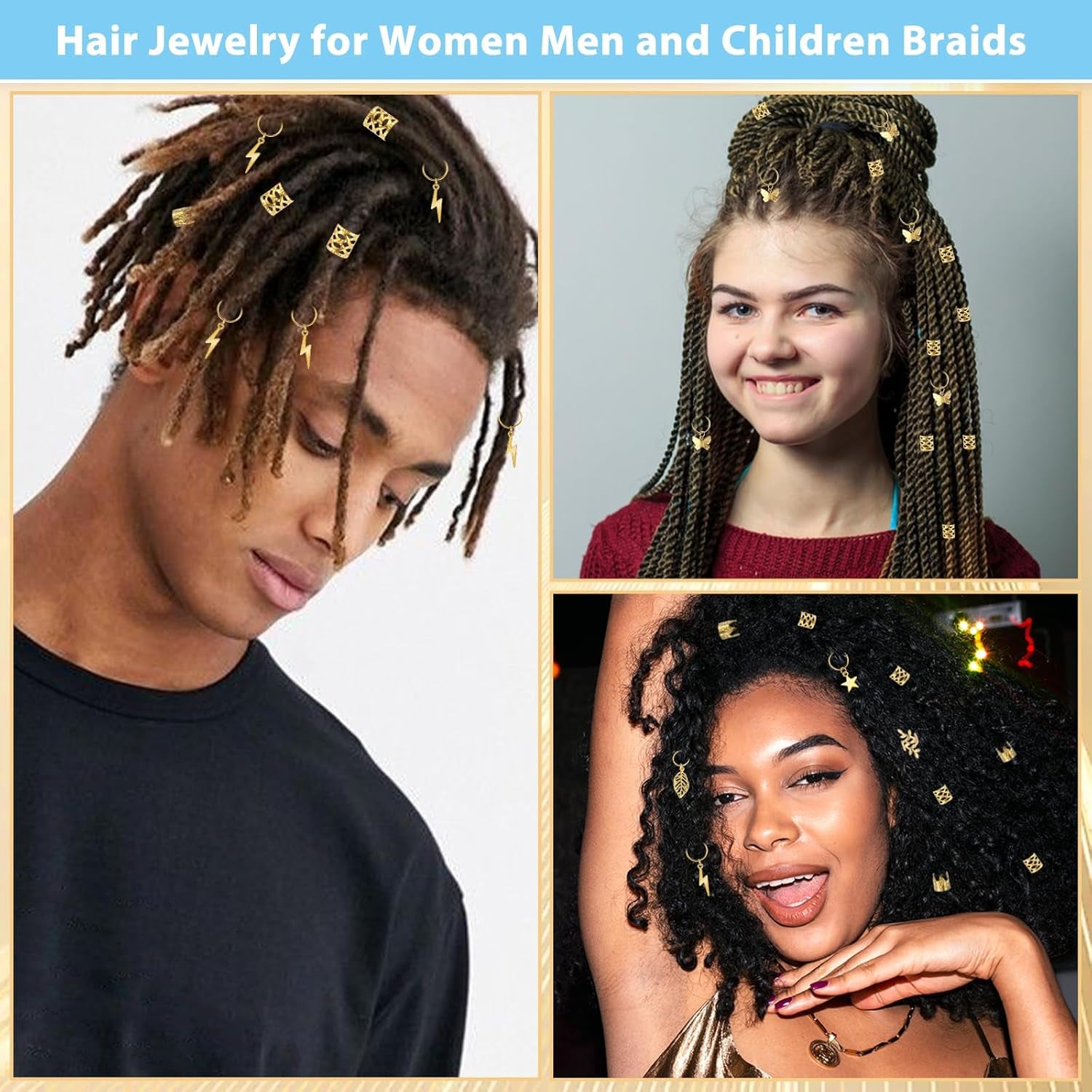 275 Pcs Golden Hair Jewelry - ATSProducts