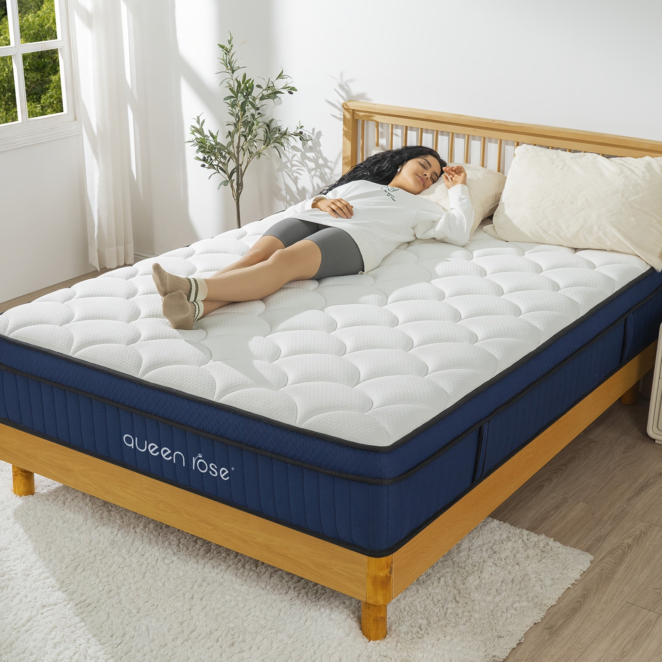 QUEEN ROSE 12 Inch Hybrid Mattress in a Box with Gel Memory Foam - ATSProducts