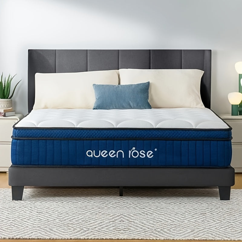 QUEEN ROSE 12 Inch Hybrid Mattress in a Box with Gel Memory Foam - ATSProducts